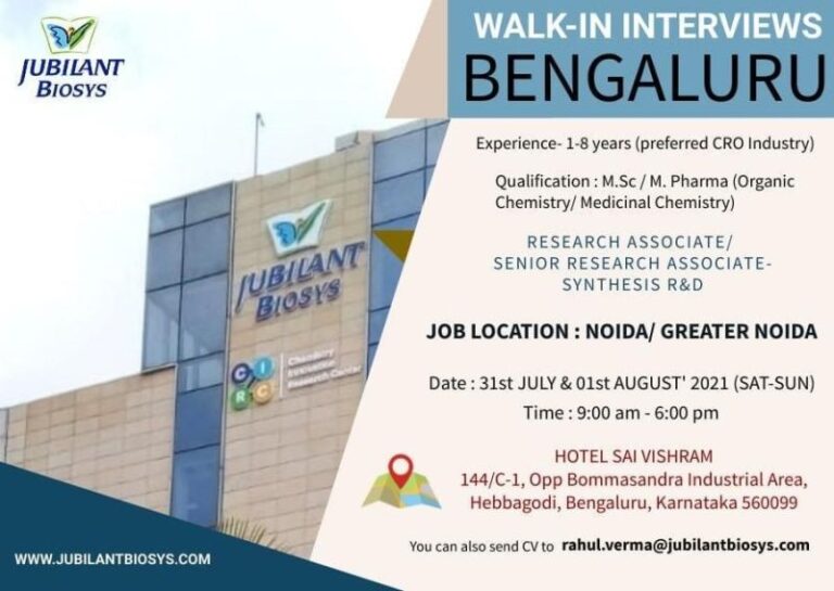 jubilant-biosys-walk-in-drive-pharma-dekho