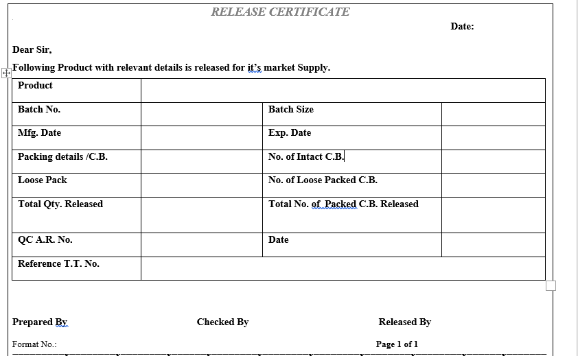 sop for approval and release of finished products for market Pharma Dekho