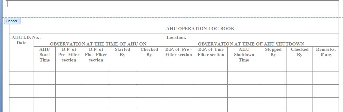 sop for Operation of Air Handling Unit - Pharma Dekho