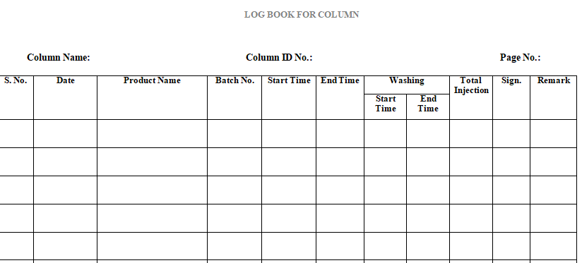 sop for for hplc column receipt checking id no and regeneration ...