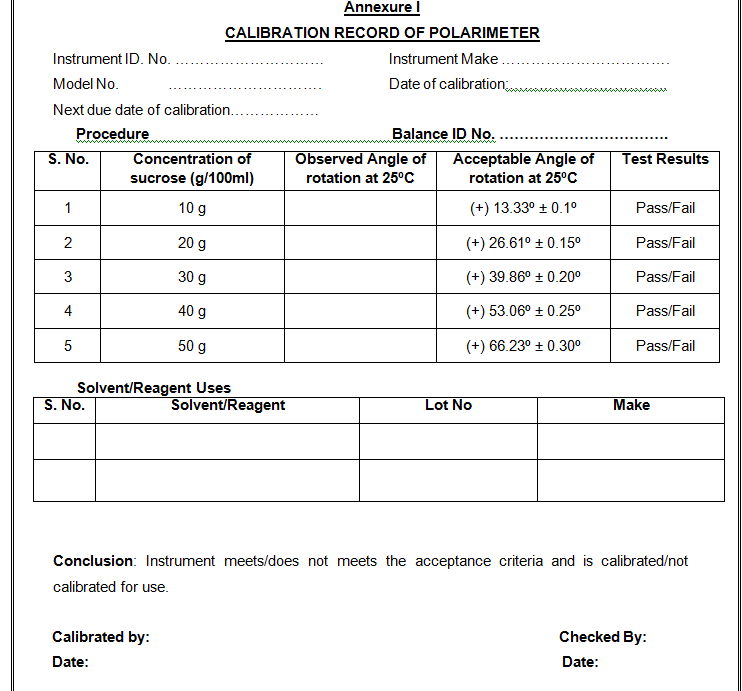 sop for Operation and calibration of polarimeter - Pharma Dekho
